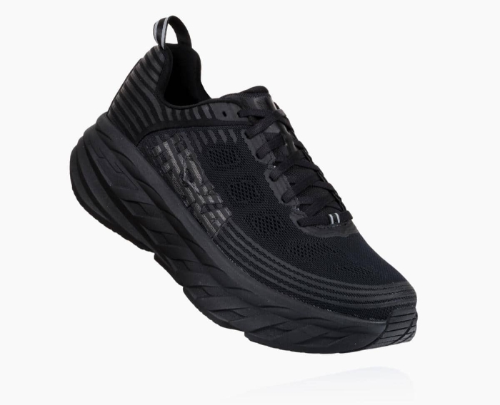 Hoka Gåsko Outlet - HOKA ONE ONE Bondi 6 Herre Svart [NO-62GLTV]